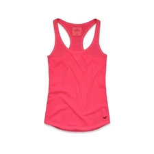 Hollister Ribbed Womens Racer Back Bright Pink Cami Tank Top NWT S