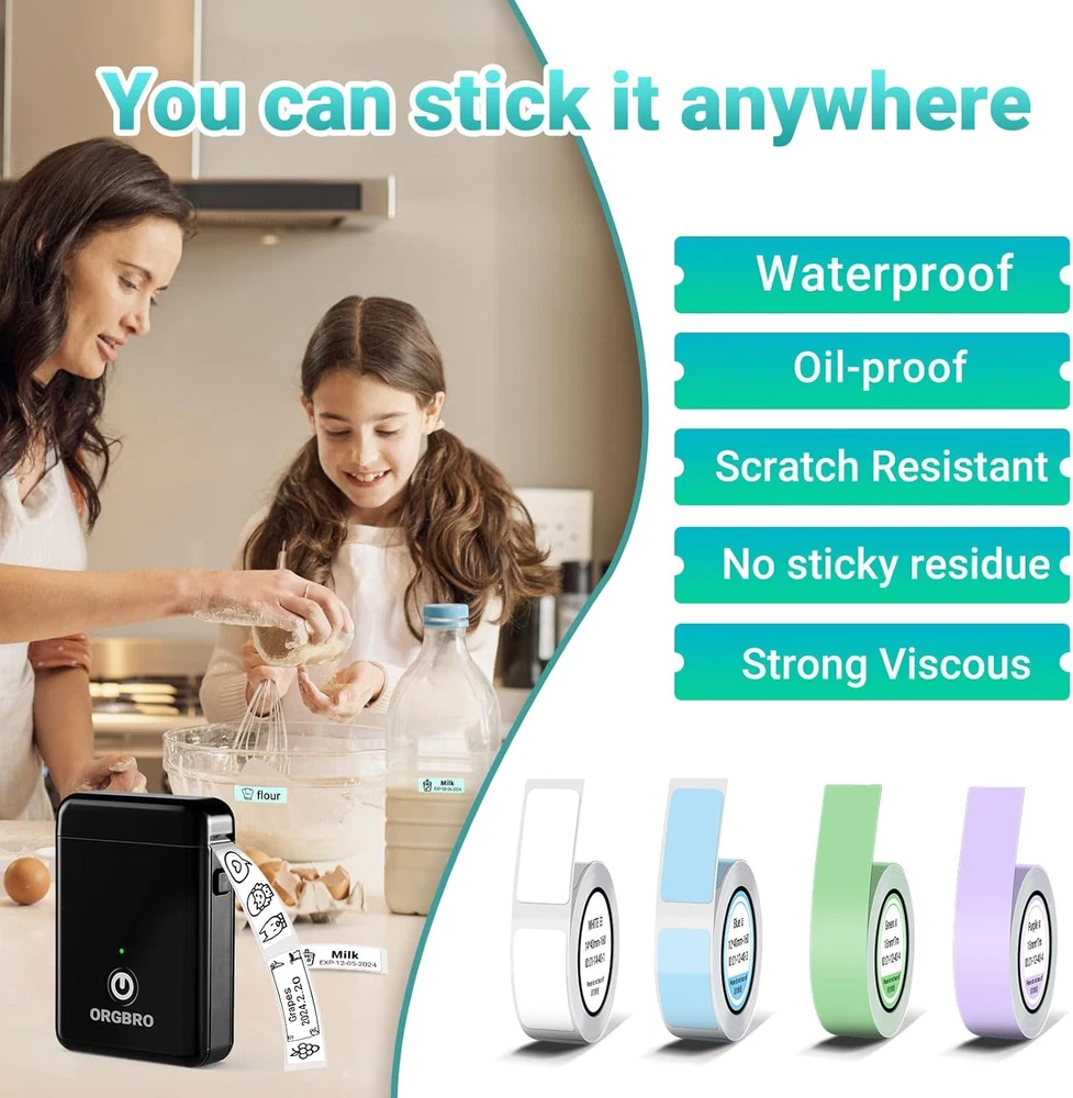 Bluetooth Mini Label Maker X1 with Tape for Home Office Organization  