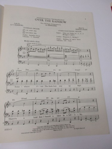 Al Hermanns Easy Orgel Serie über dem Regenbogen Orgel Noten Zauberer von Oz - Bild 2 von 3