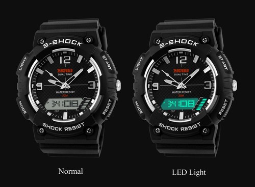 SKMEI LED Digital Analog Waterproof Sport Army Military Watch Wristwatch New - Picture 14 of 18