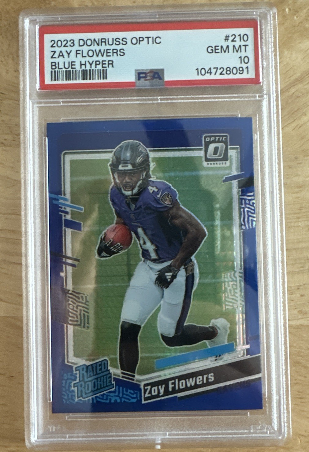 2023 PANINI DONRUSS OPTIC ZAY FLOWERS HOLO RATED ROOKIE RC PRIZM #210 PSA 10