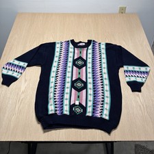 VTG Clifton Place Knits 80s Southwest Aztec Heavyweight Sweater XL Made in USA