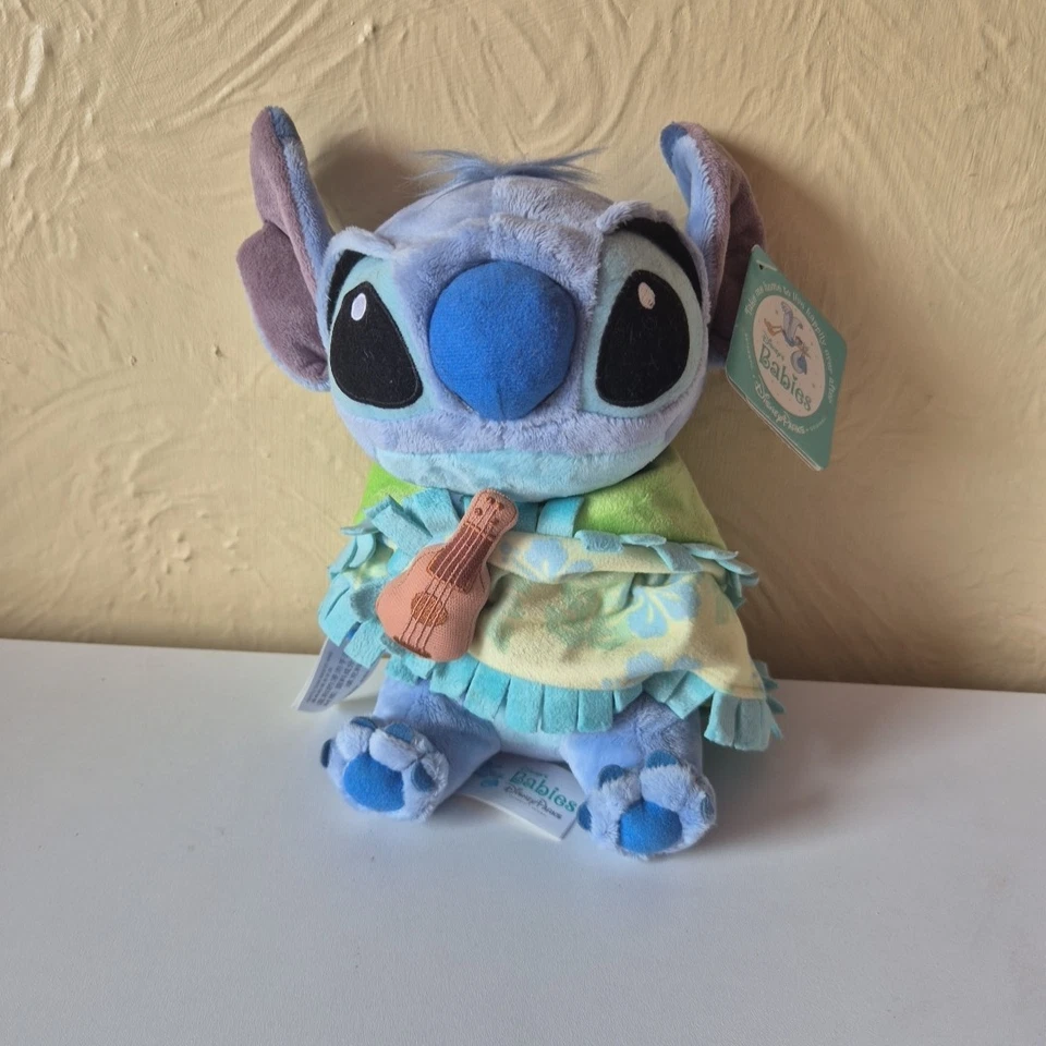 Disney Babies Lilo & Stitch Plush Toy With Baby Blanket Disney Parks 9 inch NEW - Image 2 of 4
