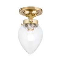 Deckenlampe Messing Glas Rund Ø 15 Cm In Bronze E27 Jugendstil Deckenleuchte