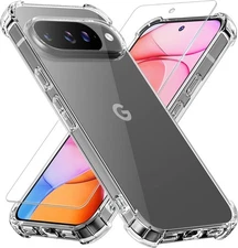 Clear TPU Slim Fit Shockproof Case with Tempered Glass for Google Pixel 10/Pro