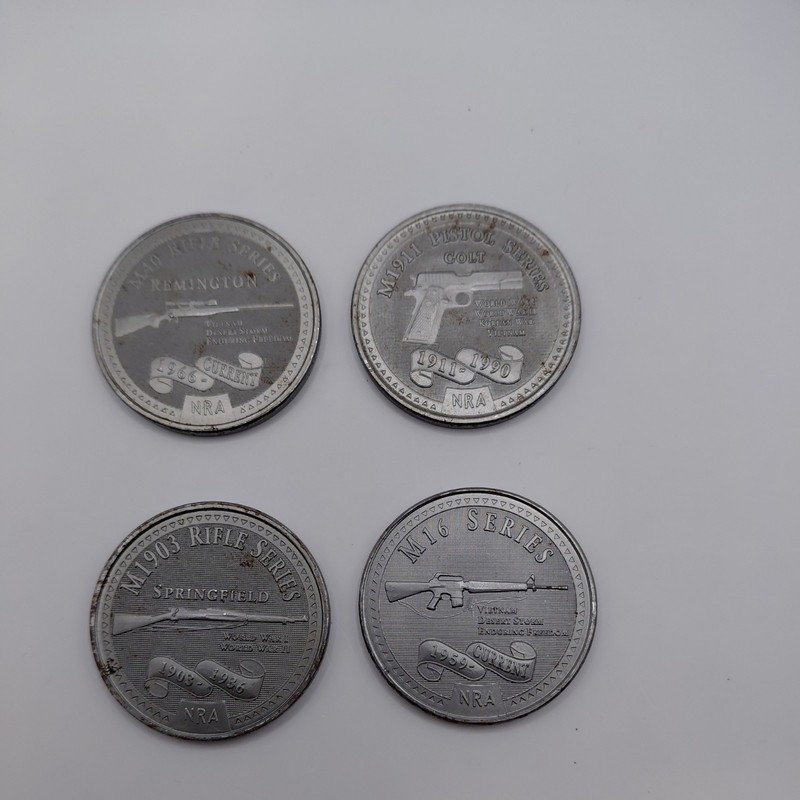 NRA Numismatic Medal (4) Commemorative Firearm Series Collection [C1]