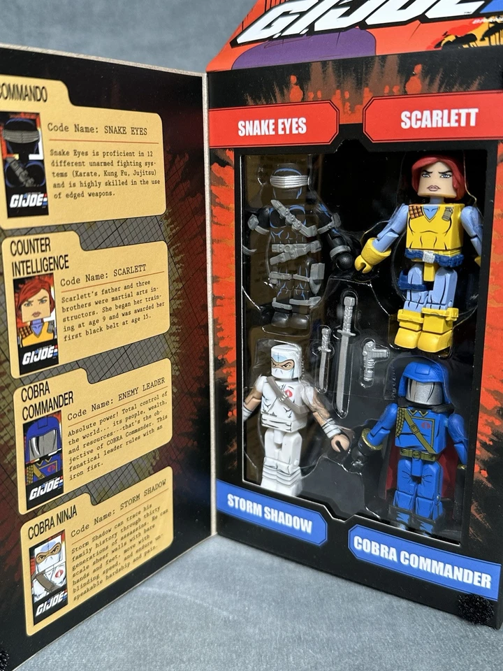 JUEGO DE CAJA GI JOE MINIMATES OJOS DE SERPIENTE ESCARLATA SOMBRA TORMENTA COBRA COMANDANTE NUEVO EN CAJA Foto 4 de 4