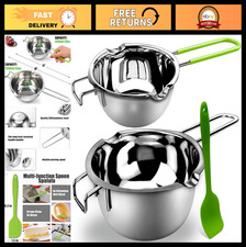 Double Boiler Pot Set for Melting Chocolate, Butter, Cheese & Caramel - 18/8 Ste