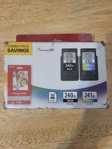 Canon PG-240 XL /CL-241 XL Genuine Ink  (2 Cartridges) with 50-Sheet Photo Paper - Picture 1 of 4