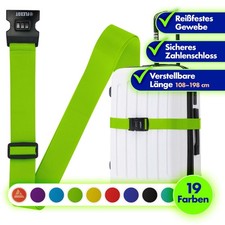 FLEXOt&reg; Koffergurt mit Zahlenschloss verstellbar Integriertes Sichtfenster