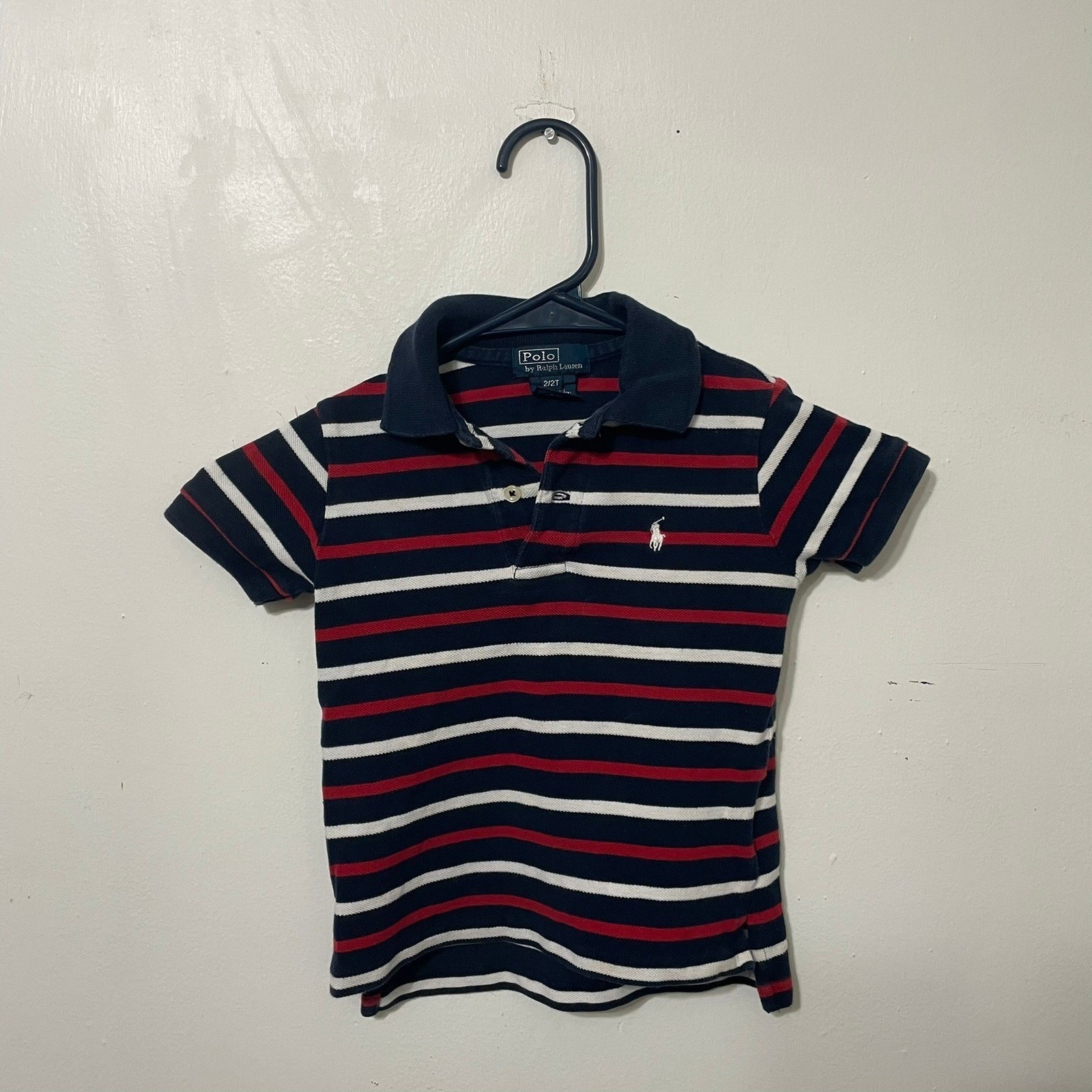 Polo Ralph Lauren Kids Toddler 2T Navy Red White Striped Polo Shirt Classic