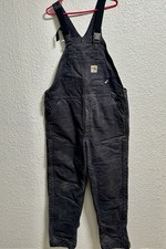 Carhartt FR Bib Overalls Black 36x34 Flame Resistant NFPA 2112 CAT 2