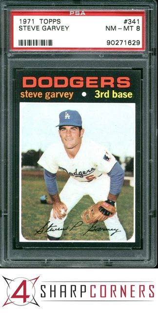 1971 TOPPS #341 STEVE GARVEY RC DODGERS PSA 8