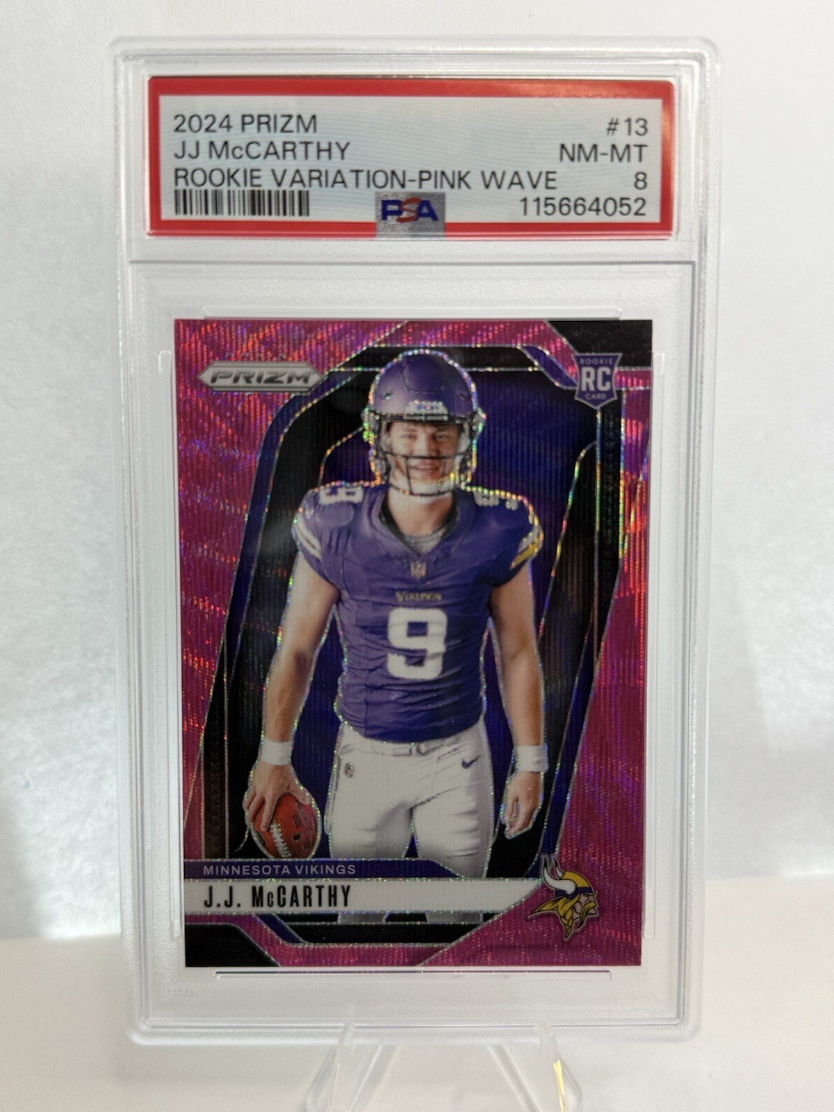 JJ McCarthy Panini Prizm Rookie Variation #13 Pink Wave