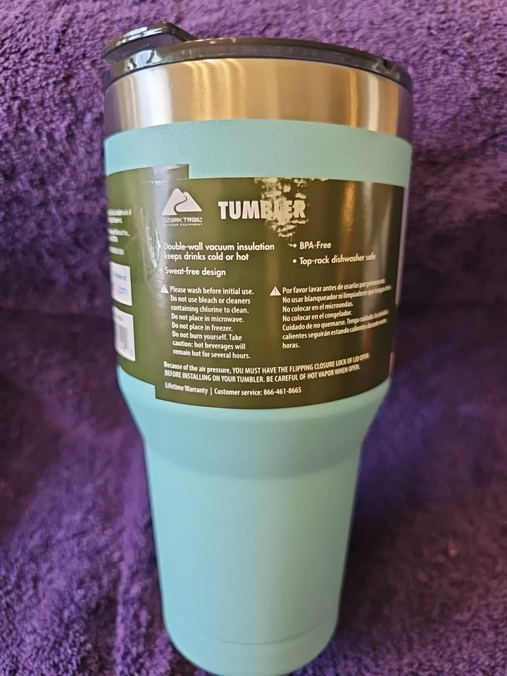 Ozark Trail 30 onzas doble pared, vaso sellado al vacío con tapa a prueba de fugas nuevo Foto 2 de 4
