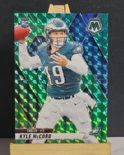 2025 Mosaic #362 Kyle McCord RC GREEN MOSAIC PRIZM Eagles Rookie Football Card. rookie card picture