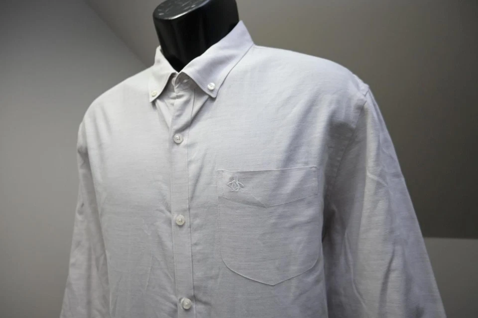 Penguin MunsingWear Heritage Slim Fit Stretch Gray Button Up Shirt Mens Sz XL - Image 3 of 4