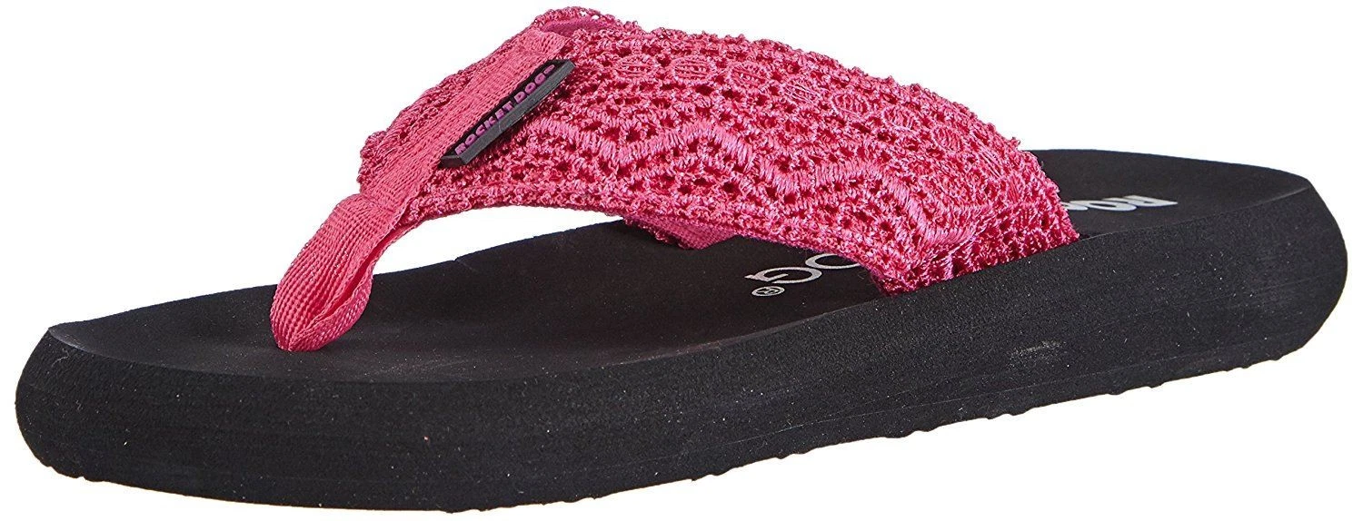 Rocket Dog Spotlight Lima Pink Black Womens Flip Flops