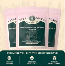 Lot of 3Vital Source Nutrition Premium Feminine Balance Gummies 180 Gummies