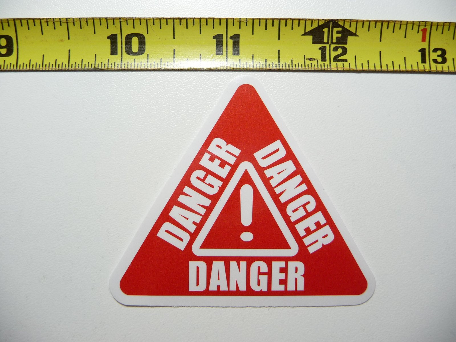 TRI DANGER EXCLAMATION POINT STICKER DECAL ART WINDOW LAPTOP SKATEBOARD