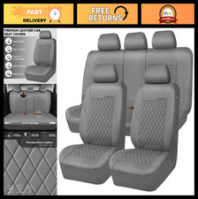Deluxe Waterproof Faux Leather Seat Covers Full Set - Universal Fit for Sedan, S