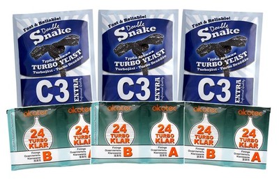 3x Double Snake C3 AND TurboKlar 24h 23L Homebrew Vodka Spirit Moonshine