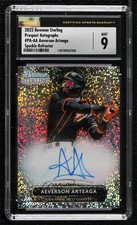 2022 Bowman Sterling Speckle Refractor 48/99 Aeverson Arteaga CSG 9 Auto 0r9g