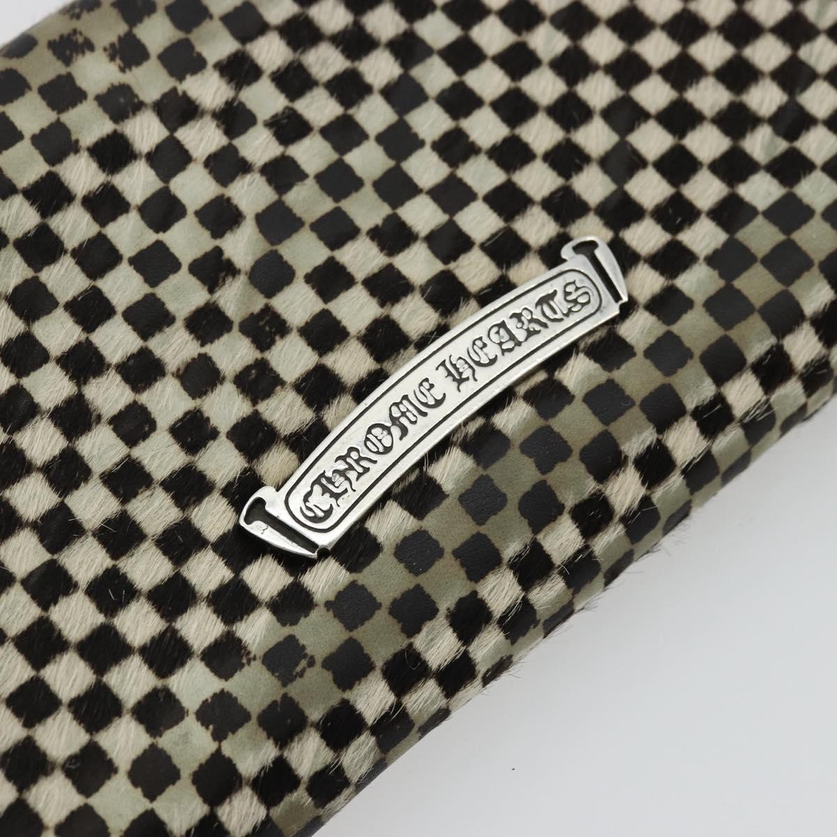 Chrome Hearts JUDY Long Wallet Harako leather Black White Auth