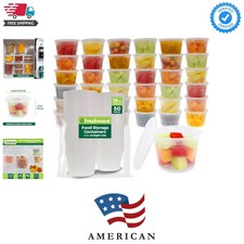 Food Storage Containers 50 Set 16 oz Plastic Deli Containers with Lids, Sli...