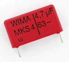 MKS4C044704 WIMA METALLIZED POLYESTER PET BOX CAPACITORS 4.7UF 63V
