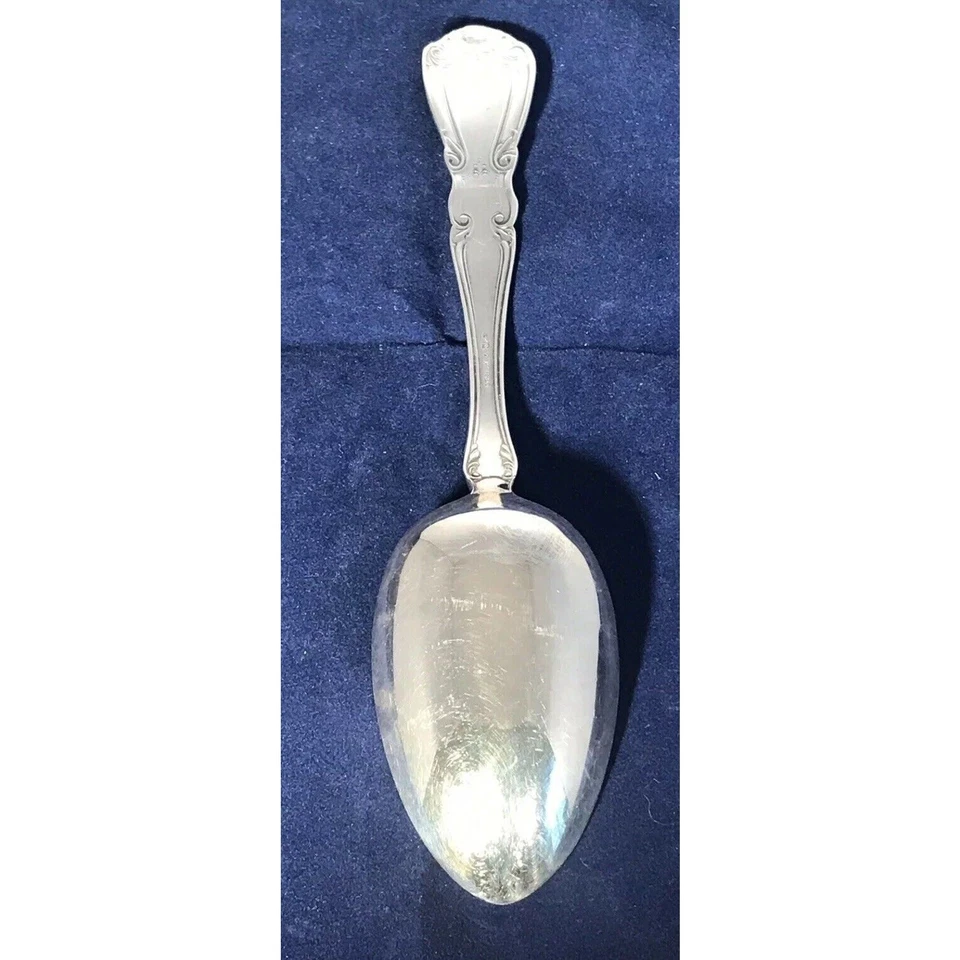 Gorham Silver Plate 8 1/2" Serving Tablespoon 1977 Queen's Grace Floral Design Foto 4 de 4