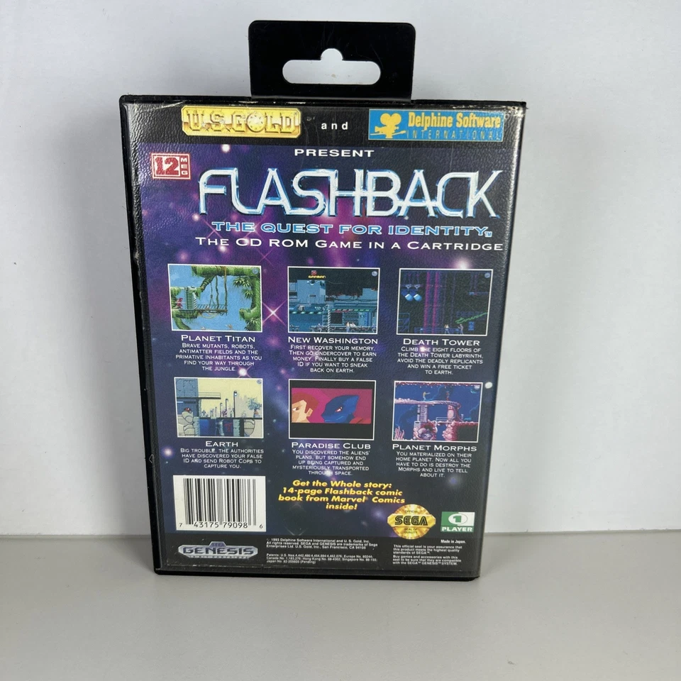 Flashback (Sega Genesis) No Manual - Tested and Works! - Image 2 of 4