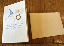 Vintage Congratulations Gold Budlong Docherty  Armstrong BDA 10K Baby Ring