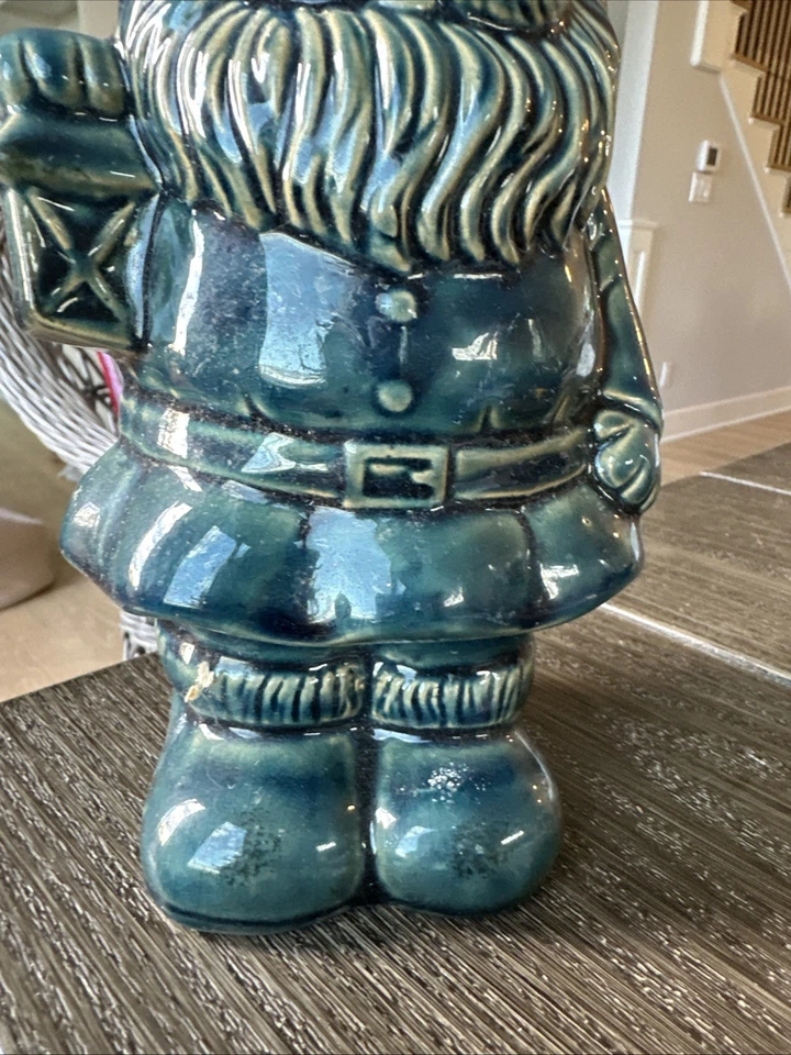 Estatua decorativa escultura azul gnomo jardín vintage Foto 4 de 4