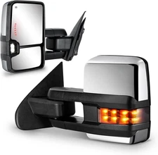 Towing Mirrors 2014-2018 Chevyado GMC Sierra with Running Light, Heated, Silver
