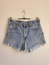 Vintage Levi's Women's 550 Denim Cut-Off Shorts in Medium Wash Size 32 WAIST