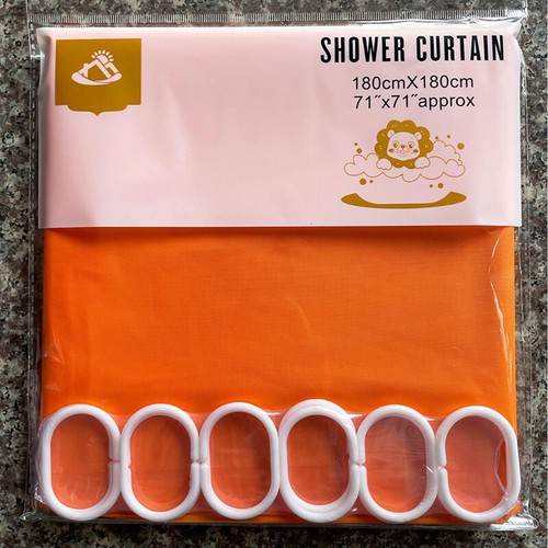 PEVA Shower Curtain Waterproof Mould Proof Bathroom Curtains with Hooks 1.8x1.8m - Picture 5 of 28