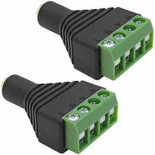 Pair of 1/8" (3.5mm) Stereo TRRS Female to 4 Screw AV Terminal Balun Connectors