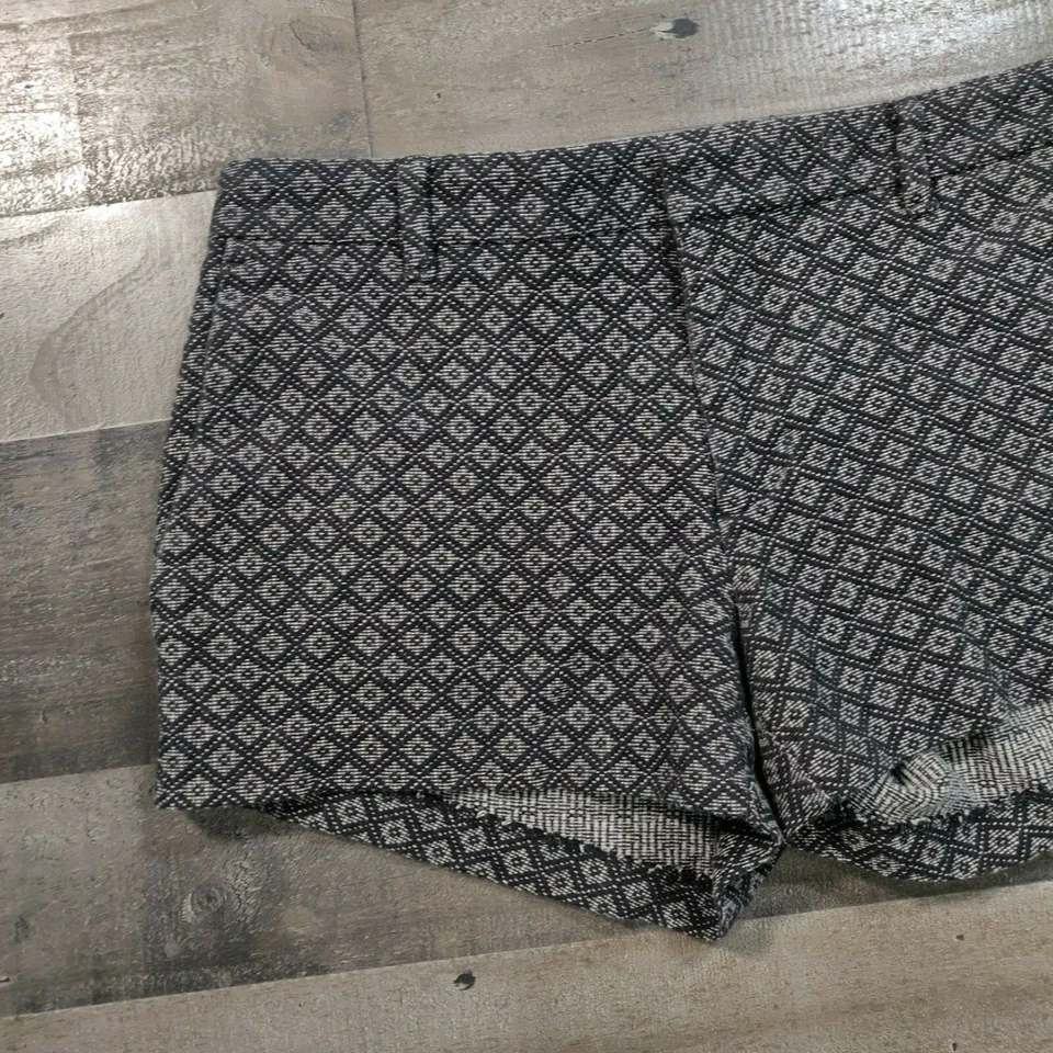 Pantalones Cortos Banana Republic Para Mujer 0 Negros Lo último Pantalones Tiro Medio Patrón Diamante Informales Foto 4 de 4