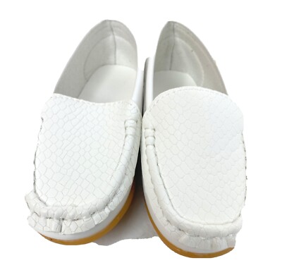 Toddler Boys Loafers Moccasins Baptismal Leather Slip On White Size 26 US 9.5