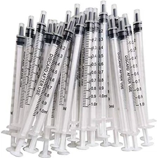 100PCS 1ml 1cc Syringe No Needle Plastic Syringe for Pets Oral Refilling Oil ...