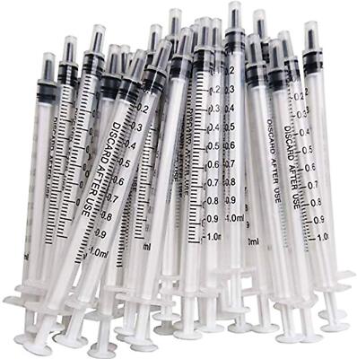 100PCS 1ml 1cc Syringe No Needle Plastic Syringe for Pets Oral Refilling Oil ...