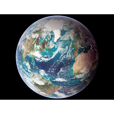 Blue Marble Earth Western Hemisphere Photograph  XL Wall Art Canvas Print