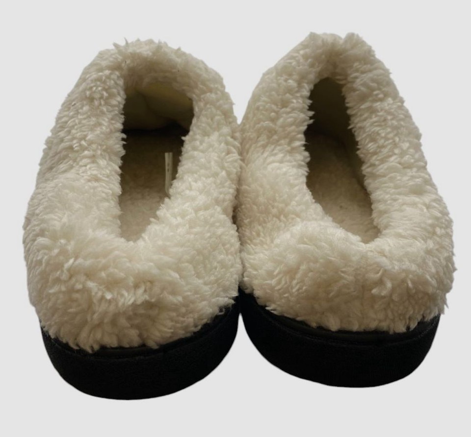 Isotoner Signature Women's Black Microsuede Hoodback Slippers Shoes