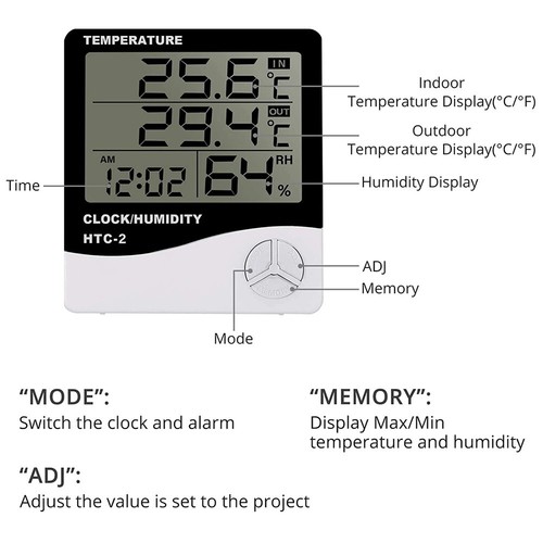 Digital LCD Thermometer Hygrometer Household Temperature Humidity Meter Moisture - Picture 22 of 26