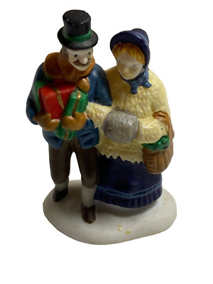Dept 56 Dickens A Christmas Carol Morning Couple with Presents Figure Only