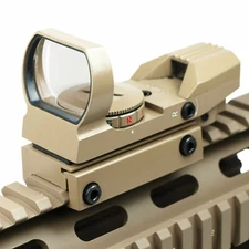 Tactical Holographic Reflex Red Green Adjustable Dot Sight with Rail Mount Tan