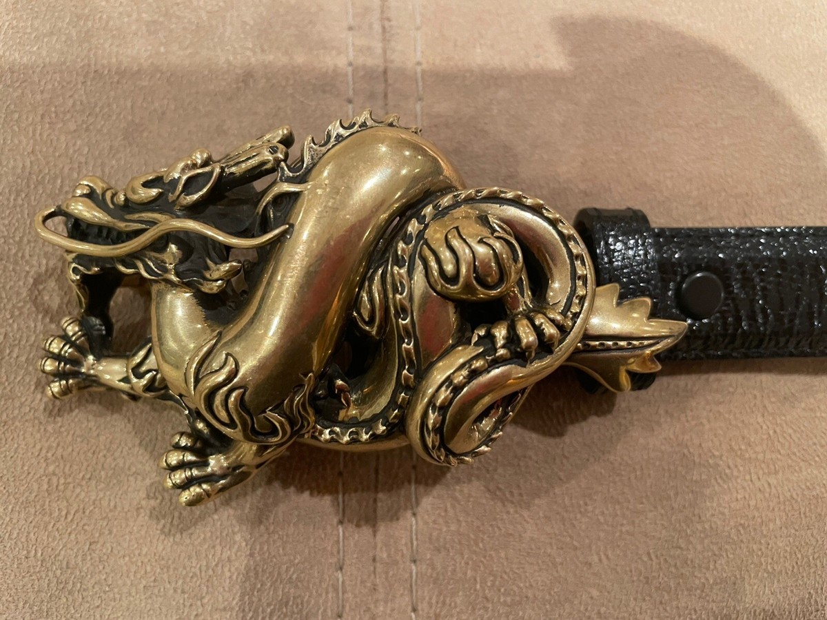 RARE!! Kieselstein-Cord Art Bronze Dragon Buckle With Black  display picture 3