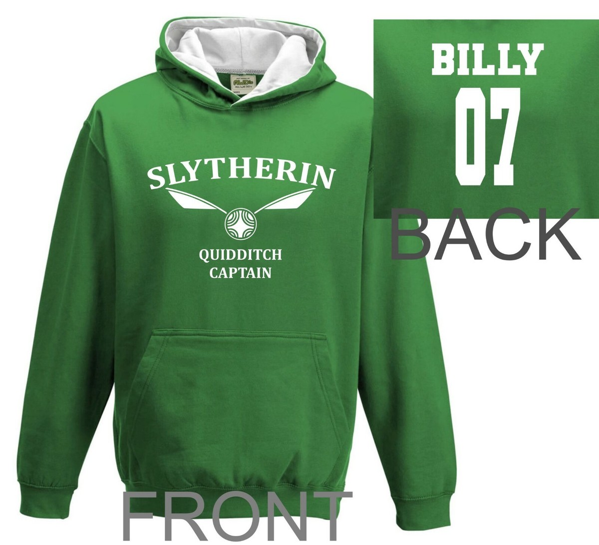 HARRY POTTER QUIDDITCH ADULT UNISEX HOODIE TOP SLYTHERIN