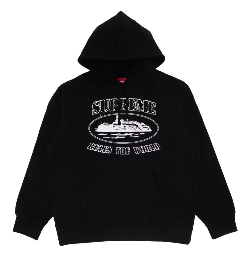 Sweat à capuche logo boîte Supreme Corteiz noir   Taille Grande   TOUT NEUF   LIVRAISON GRATUITE